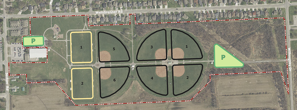 Map - Patrick Cummings Park diamond numbers